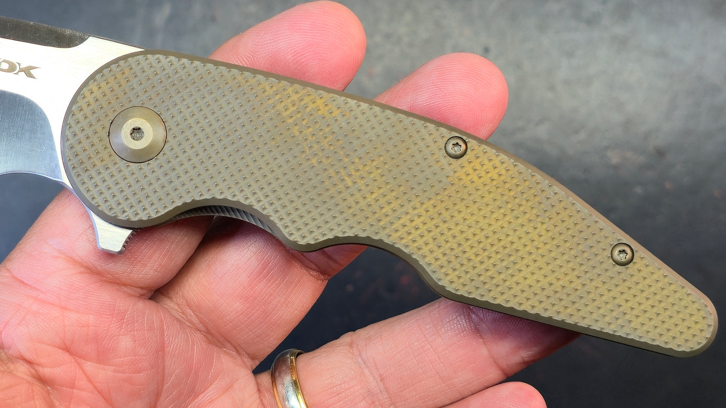 VDK 011 Wasp Framelock Bronze Titanium Handles M390 Blade