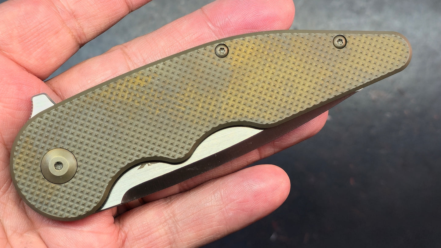 VDK 011 Wasp Framelock Bronze Titanium Handles M390 Blade
