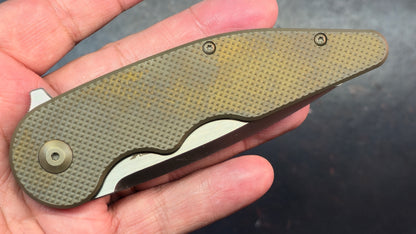 VDK 011 Wasp Framelock Bronze Titanium Handles M390 Blade