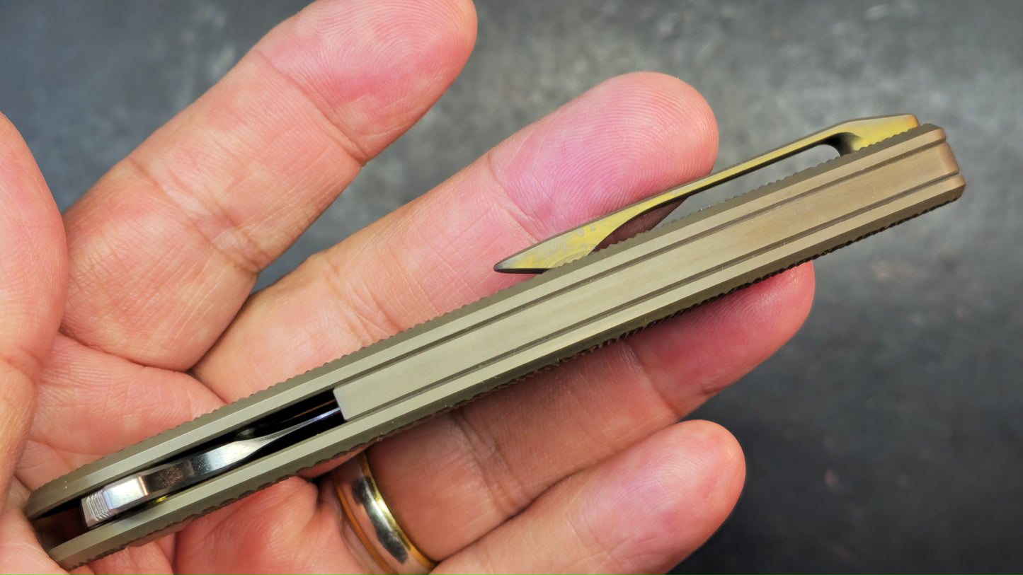 VDK 011 Wasp Framelock Bronze Titanium Handles M390 Blade