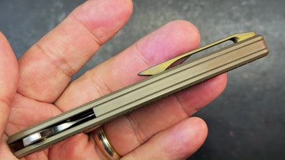 VDK 011 Wasp Framelock Bronze Titanium Handles M390 Blade
