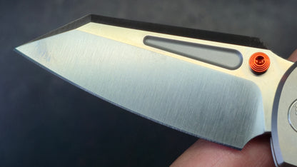 Trivisa Skarn-W Crossbar Lock Titanium Handle Satin M390 Modified Tanto Blade