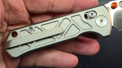 Trivisa Skarn-W Crossbar Lock Titanium Handle Satin M390 Modified Tanto Blade