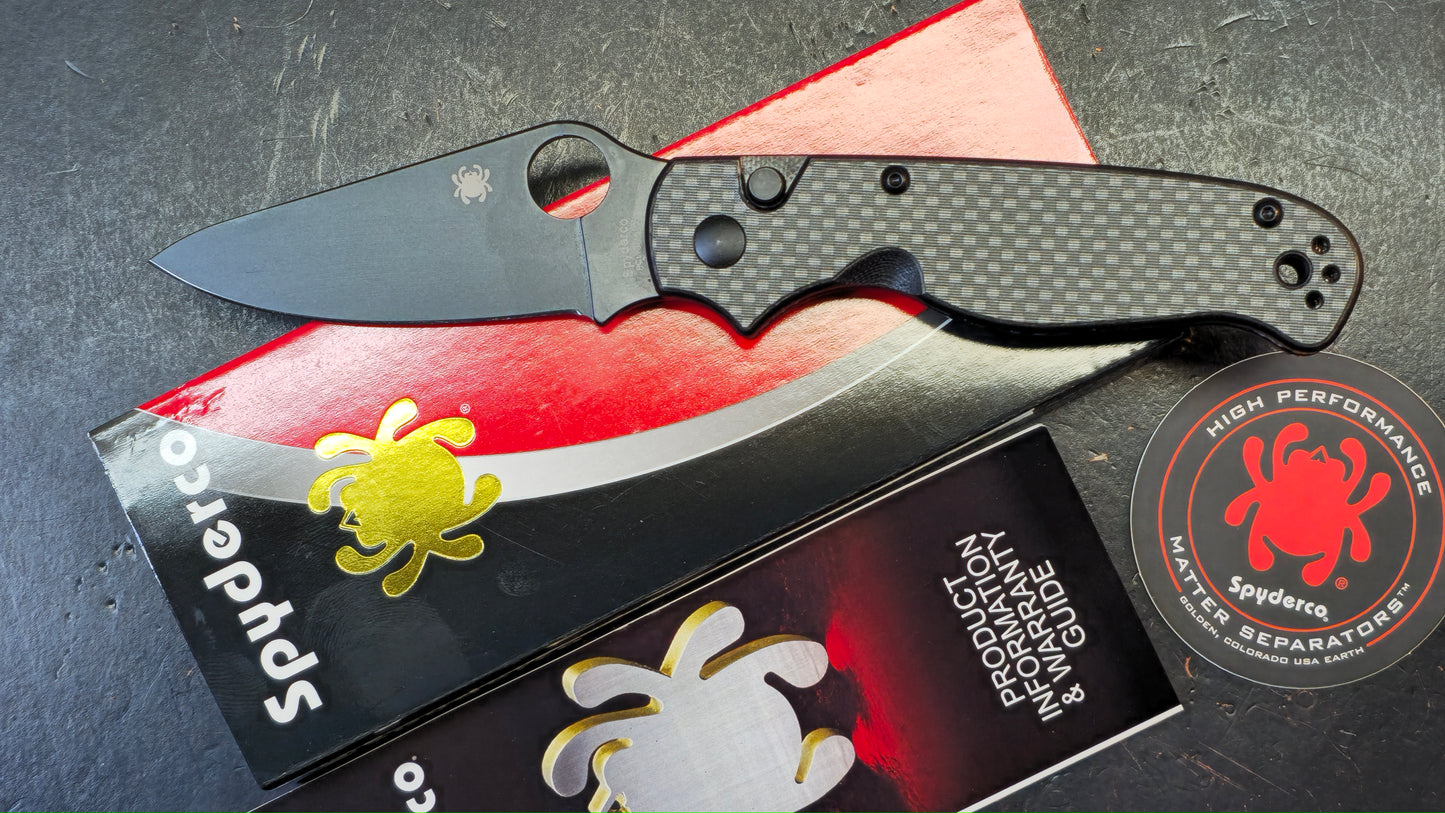 Spyderco ButtonUp Black Carbon Fiber/G10 Laminate Handle 8Cr13MoV Blade