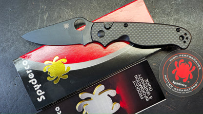 Spyderco ButtonUp Black Carbon Fiber/G10 Laminate Handle 8Cr13MoV Blade