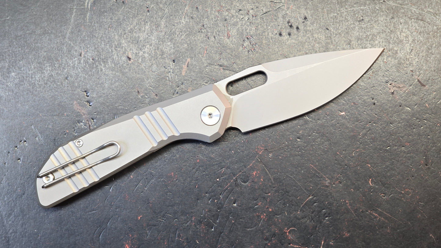 Trivisa Knives Gecko-S Liner Lock Titanium Handle Stonewashed M390 Blade