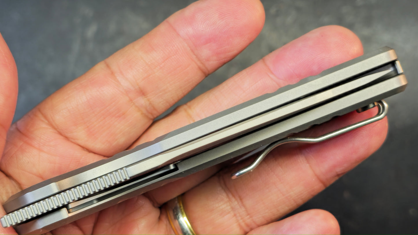 Trivisa Knives Gecko-S Liner Lock Titanium Handle Stonewashed M390 Blade