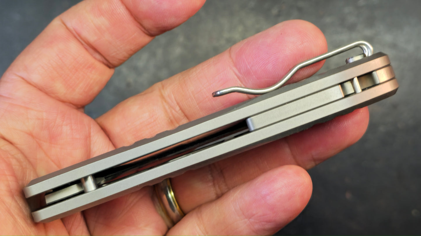 Trivisa Knives Gecko-S Liner Lock Titanium Handle Stonewashed M390 Blade