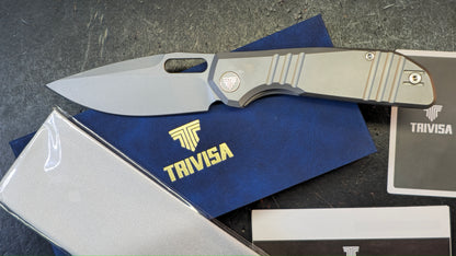 Trivisa Knives Gecko-S Liner Lock Titanium Handle Stonewashed M390 Blade