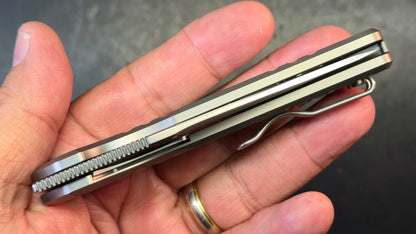 Trivisa Knives Gecko-P Liner Lock Titanium Handle Pearl Satin M390 Blade