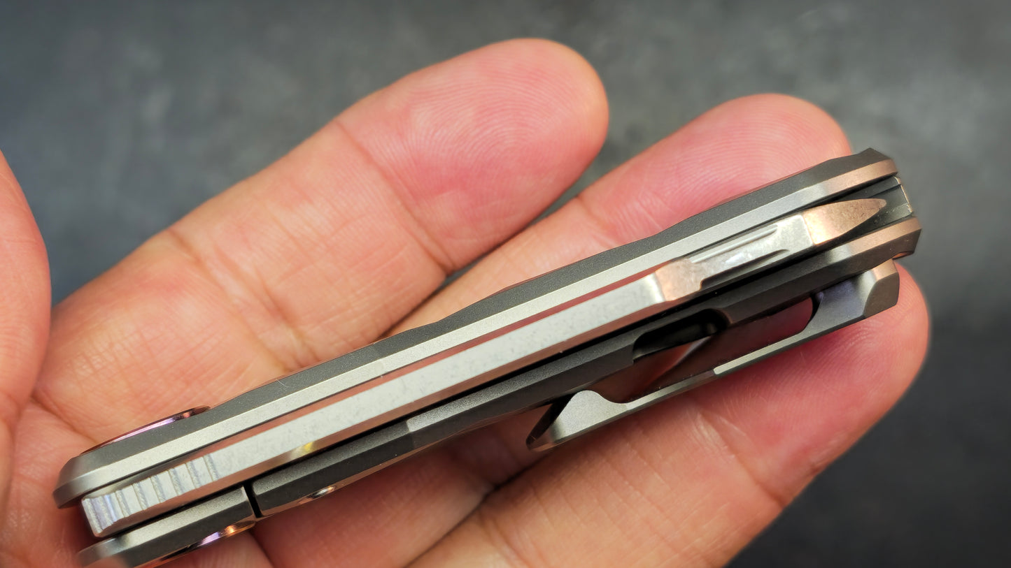 TWOSUN TS354 Titanium Handle D2 Blade