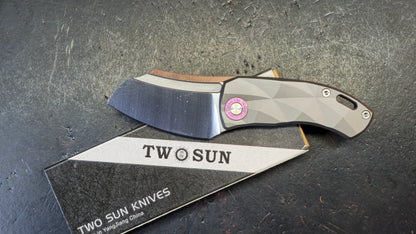 TWOSUN TS354 Titanium Handle D2 Blade