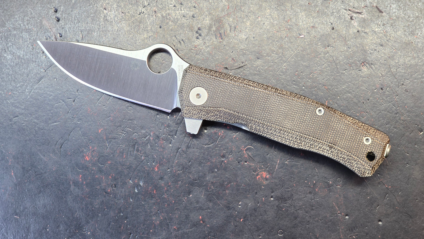Spyderco SpyMyto Micarta/Titanium 3.3" Satin M398 Blade