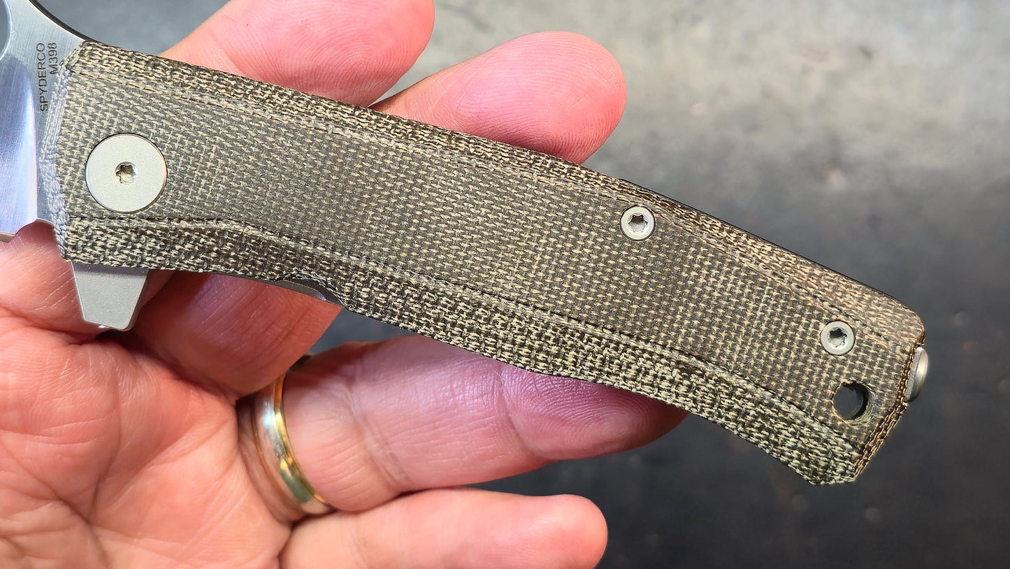 Spyderco SpyMyto Micarta/Titanium 3.3" Satin M398 Blade