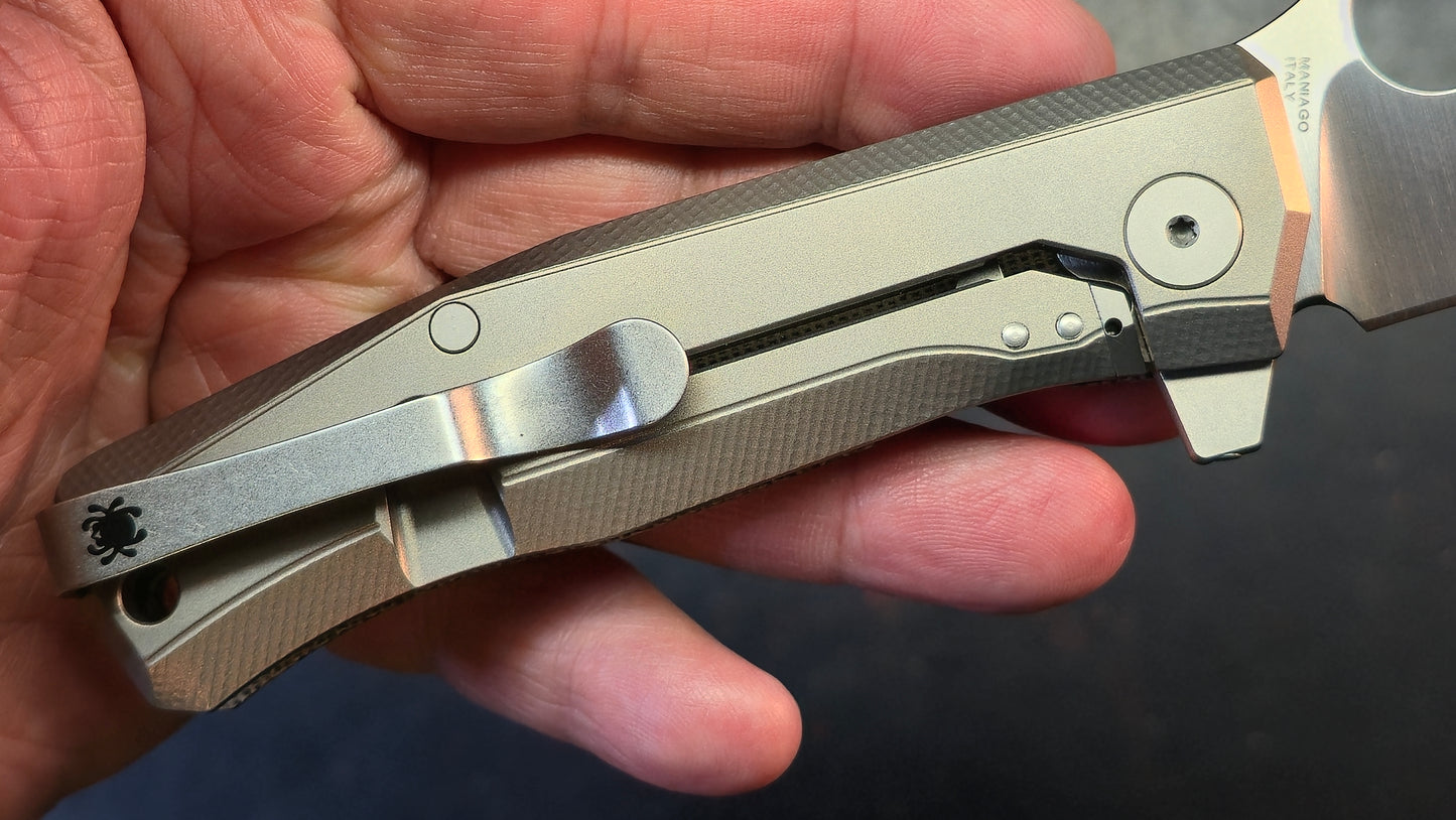 Spyderco SpyMyto Micarta/Titanium 3.3" Satin M398 Blade