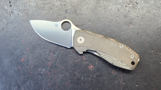 Spyderco SpyNano Micarta/Titanium 2.6" Satin M398 Blade
