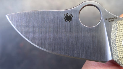 Spyderco SpyNano Micarta/Titanium 2.6" Satin M398 Blade