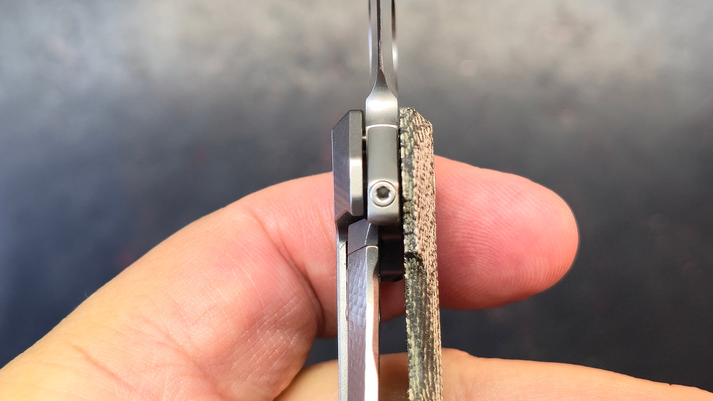 Spyderco SpyNano Micarta/Titanium 2.6" Satin M398 Blade