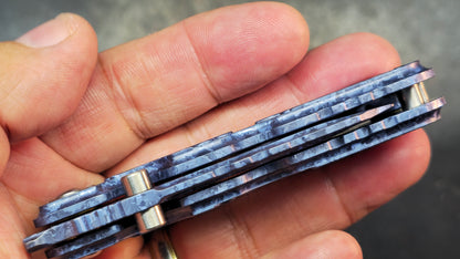 Yang Jiang (Sixleaf) "Ringing" DEC-Blue Crystallized Titanium Material Bottle opener EDC multi-tool