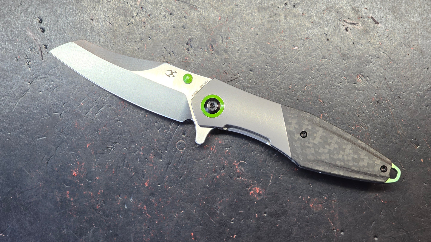 Kansept Mistaken Titanium/Twill Carbon Fiber Handle CPM 20CV Blade