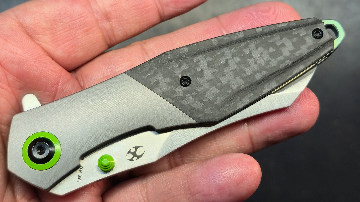 Kansept Mistaken Titanium/Twill Carbon Fiber Handle CPM 20CV Blade