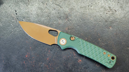 Vosteed Porcupine - Top Liner Lock G10 Handle 2.99" 14C28N Copper Dune Blade