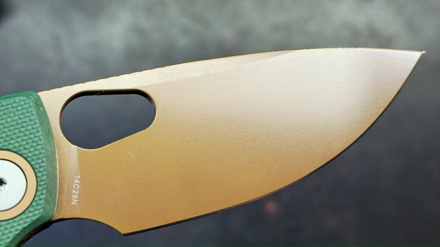Vosteed Porcupine - Top Liner Lock G10 Handle 2.99" 14C28N Copper Dune Blade