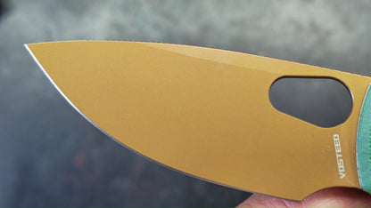 Vosteed Porcupine - Top Liner Lock G10 Handle 2.99" 14C28N Copper Dune Blade