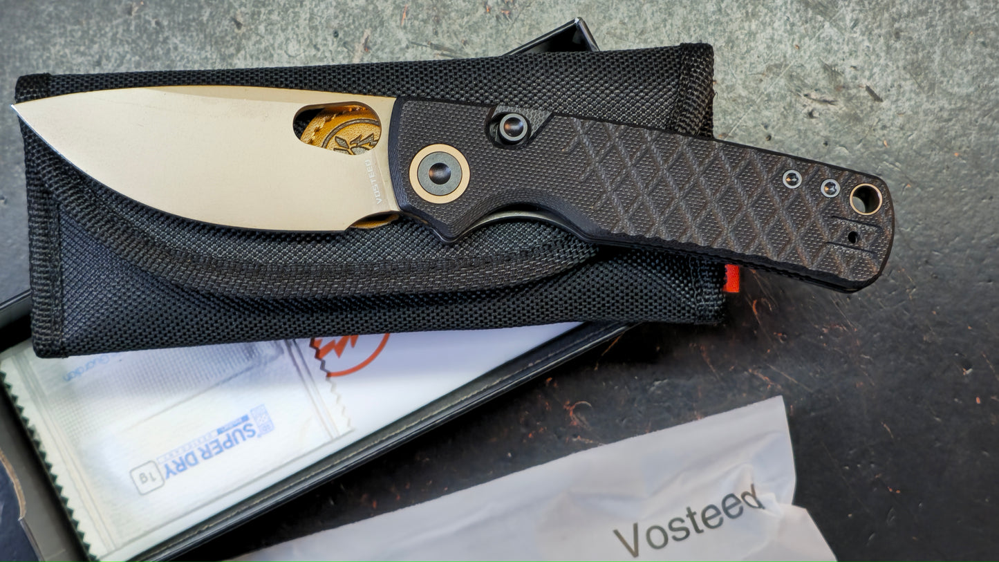 Vosteed Porcupine - Top Liner Lock G10 Handle 2.99" 14C28N Copper Dune Blade (Copy)