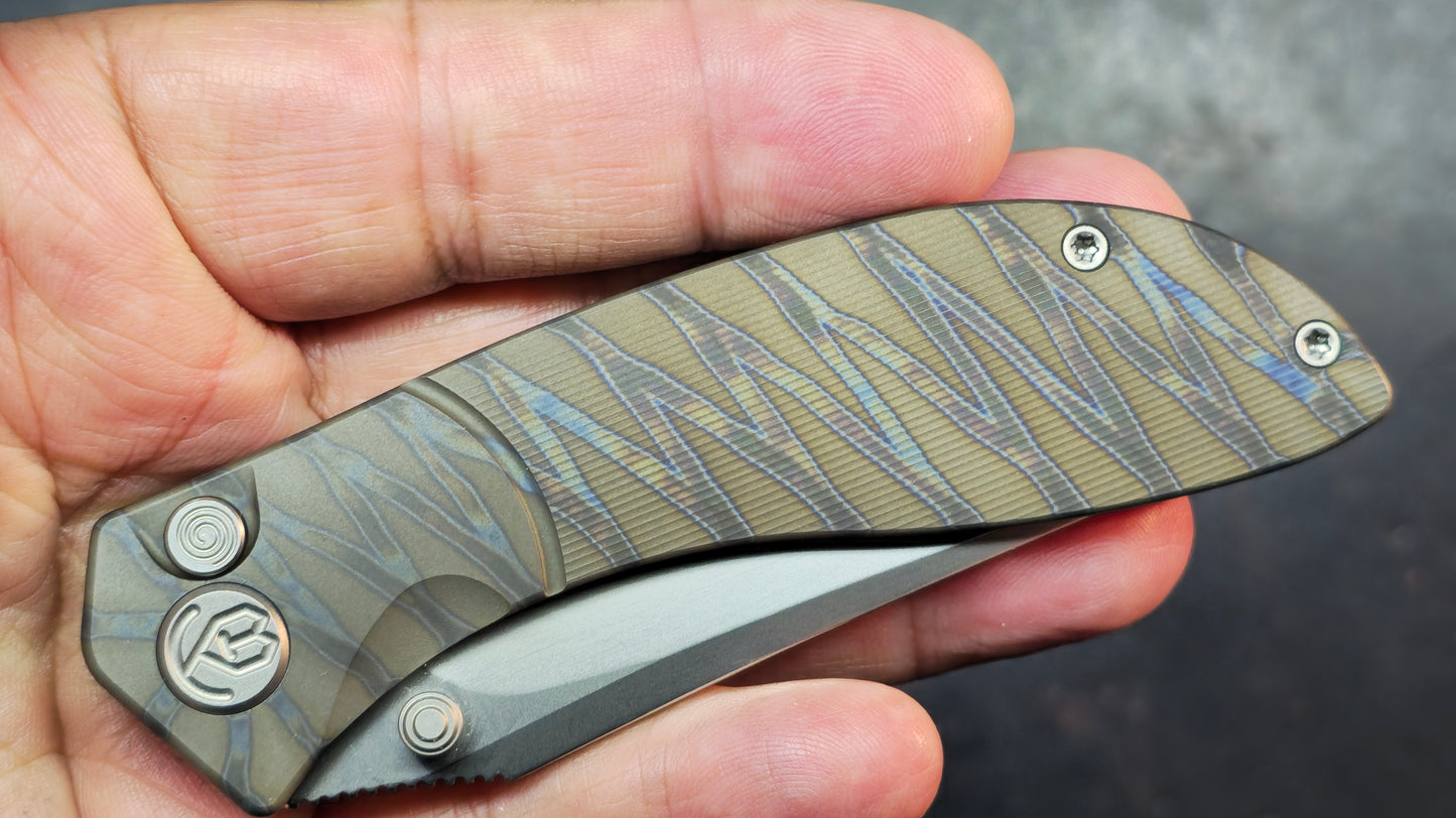 KB Stingray Flame Titanium Handle M390 Blade