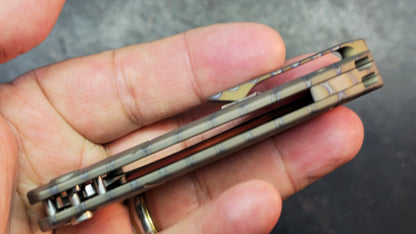 KB Stingray Flame Titanium Handle M390 Blade