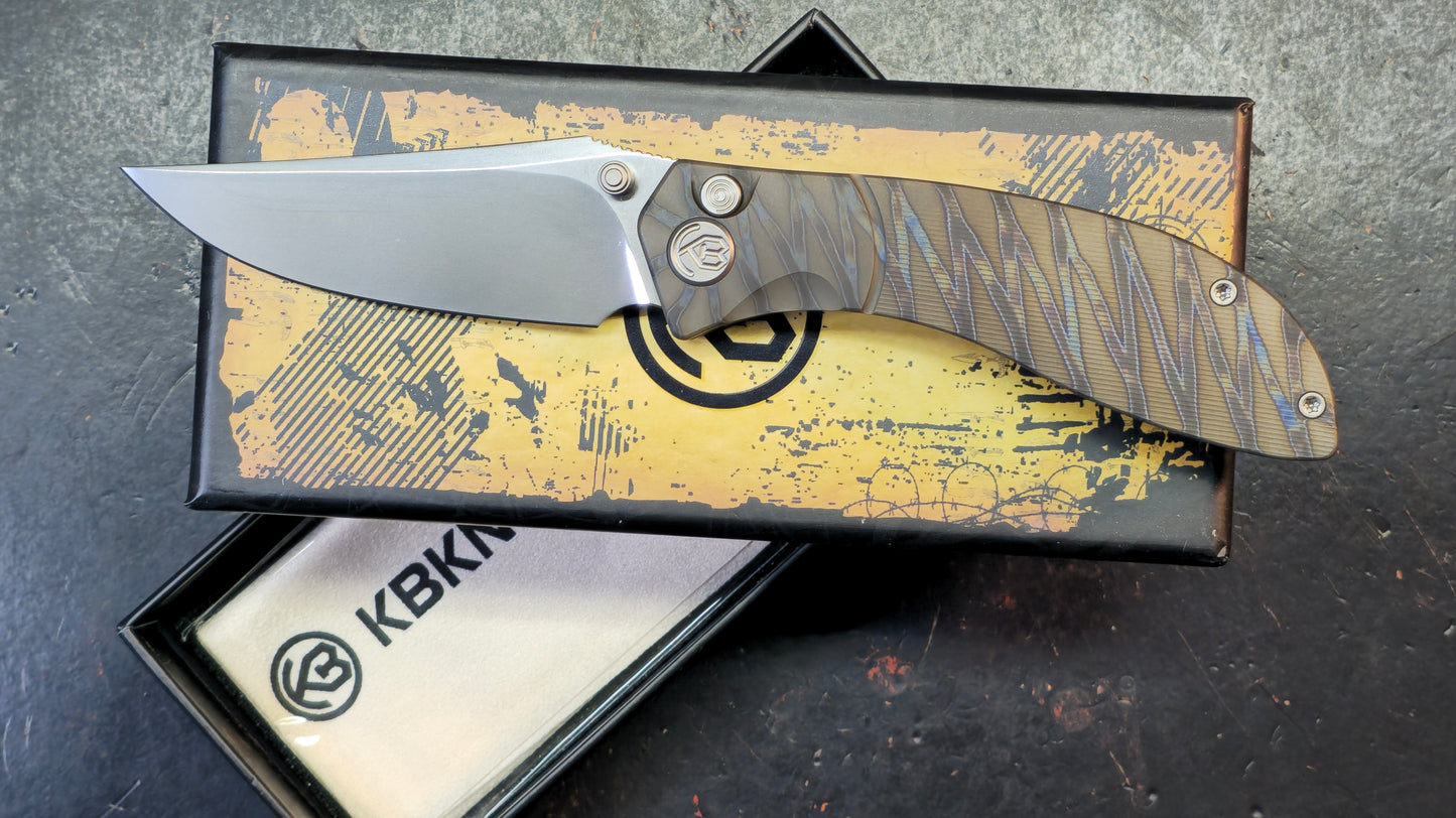 KB Stingray Flame Titanium Handle M390 Blade
