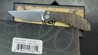 KB Stingray Flame Titanium Handle M390 Blade