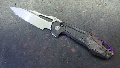 Ketuo Griffin Black G10 w/ Carbon Fiber Handle & Purple Accents 14c28n Blade
