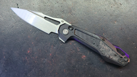 Ketuo Griffin Black G10 w/ Carbon Fiber Handle & Purple Accents 14c28n Blade