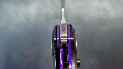 Ketuo Griffin Black G10 w/ Carbon Fiber Handle & Purple Accents 14c28n Blade