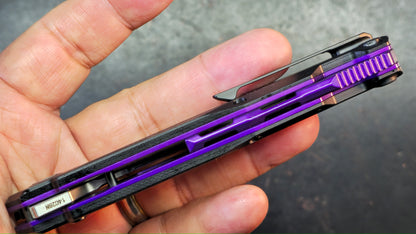 Ketuo Griffin Black G10 w/ Carbon Fiber Handle & Purple Accents 14c28n Blade
