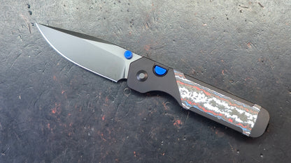 Kizer Militaw 315 Button Liner Lock Aluminum Nebula FatCarbon Handle DLC M390 Blade