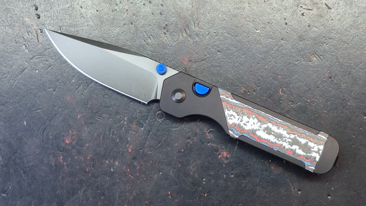 Kizer Militaw 315 Button Liner Lock Aluminum Nebula FatCarbon Handle DLC M390 Blade