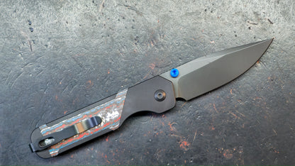 Kizer Militaw 315 Button Liner Lock Aluminum Nebula FatCarbon Handle DLC M390 Blade