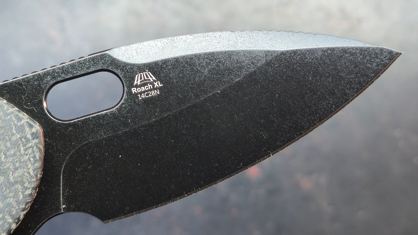 Kizer Roach XL Button Liner Lock Micarta Handle 14C28N Blade