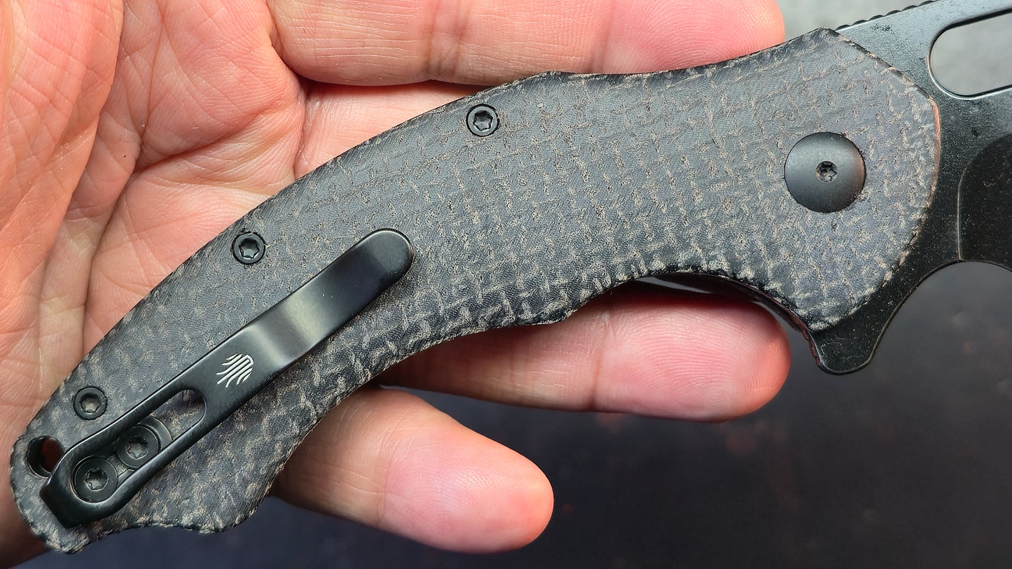 Kizer Roach XL Button Liner Lock Micarta Handle 14C28N Blade