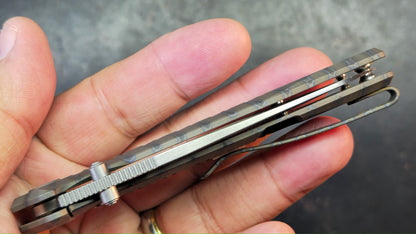 Kubey Whammy Flame Ano Titanium Handle 14C28N Blade