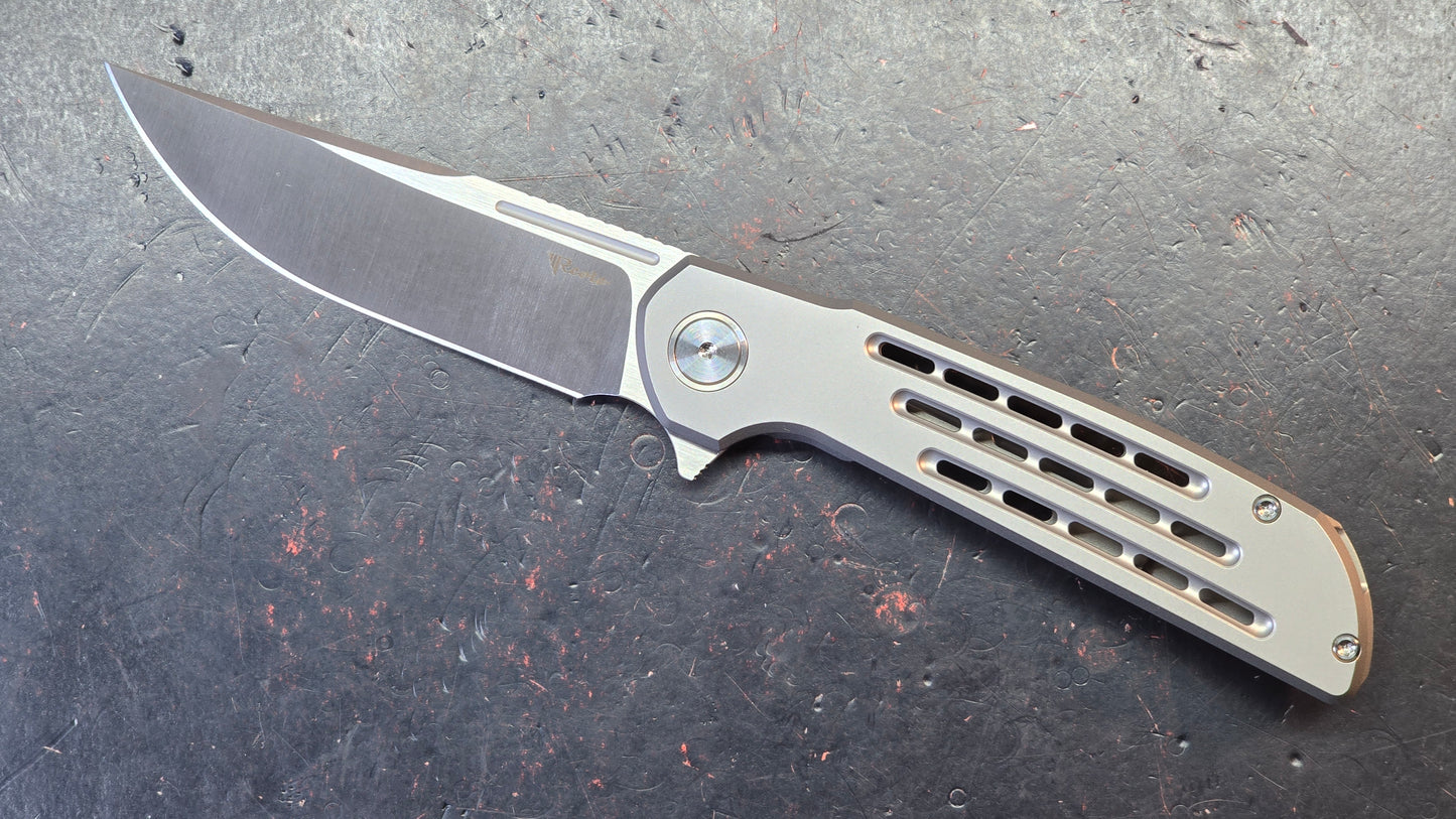 Reate Remedy Beadblast Titanium Handle Elmax Blade