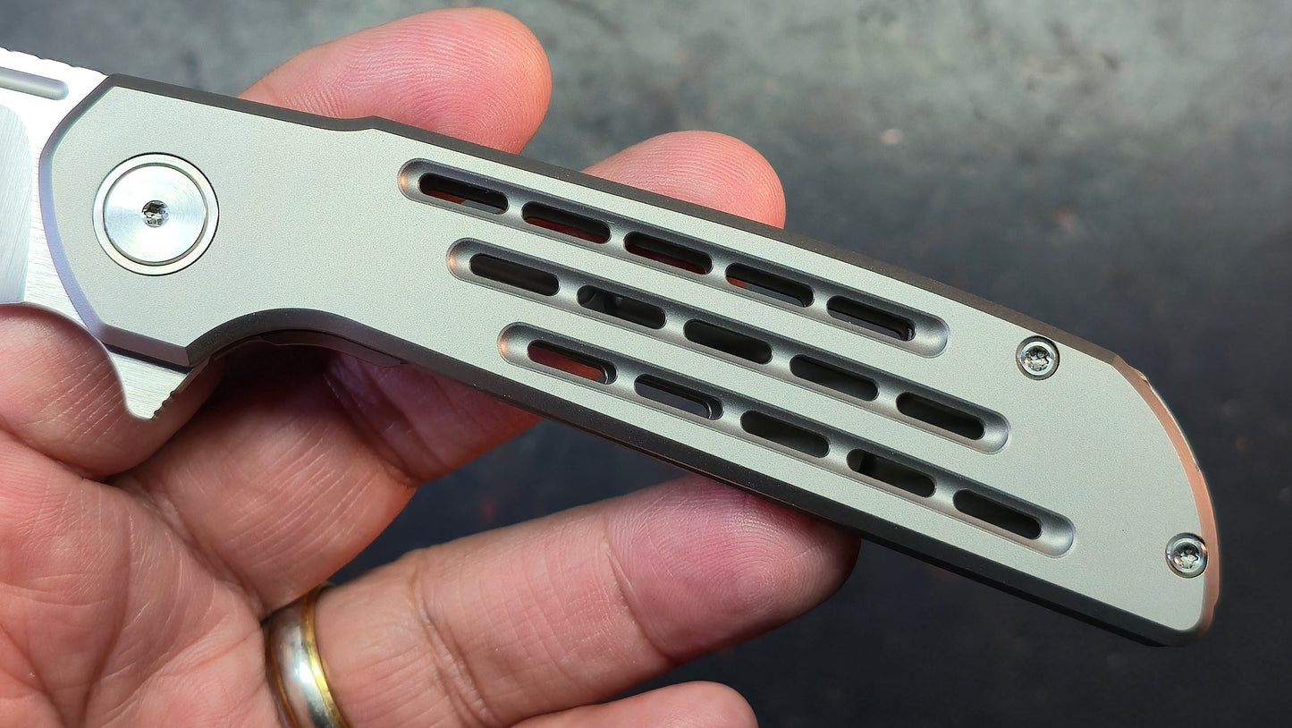 Reate Remedy Beadblast Titanium Handle Elmax Blade
