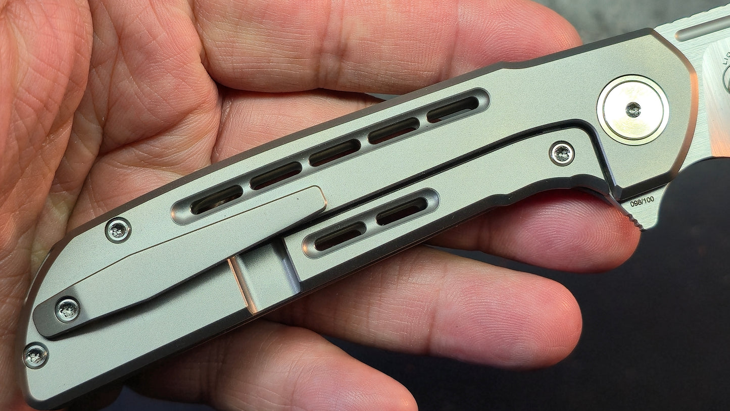 Reate Remedy Beadblast Titanium Handle Elmax Blade