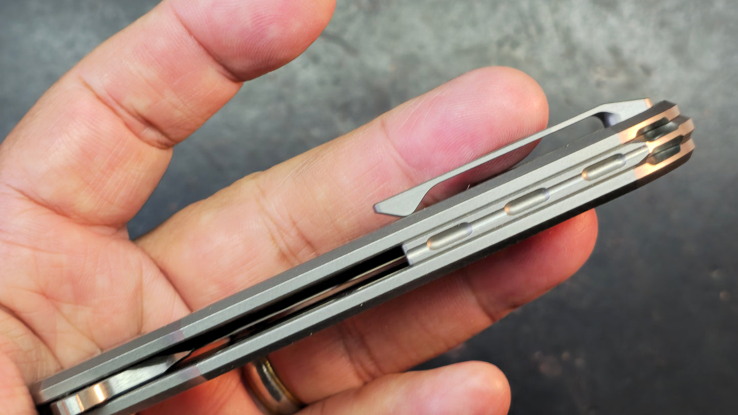 Reate Remedy Beadblast Titanium Handle Elmax Blade