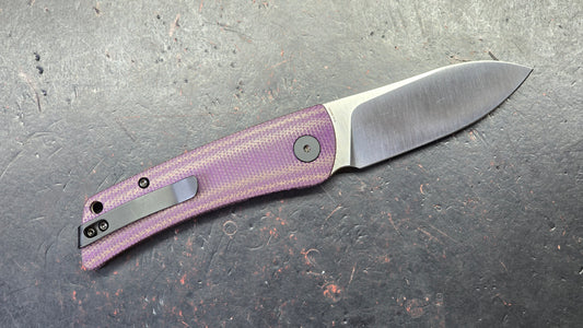 Petrified Fish Flavorist Purple Micarta Handle K110 Blade