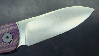 Petrified Fish Flavorist Purple Micarta Handle K110 Blade
