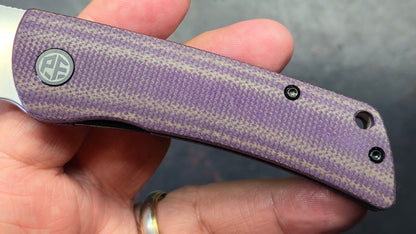 Petrified Fish Flavorist Purple Micarta Handle K110 Blade